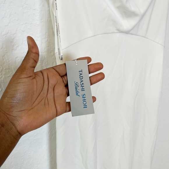 TADASHI SHOJI TUCKER DRAPED SLIP GOWN - Picture 5 of 10